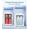 imageSkincare Fridge With Builtin LED Light Mirror 4L Compact Mini Refrigerator ACDC Portable 6 Can Small Cosmetics Cooler for Makeup Beverage Food Bedroom Office ampamp Dorm BlackBlack