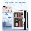 imageSkincare Fridge With Builtin LED Light Mirror 4L Compact Mini Refrigerator ACDC Portable 6 Can Small Cosmetics Cooler for Makeup Beverage Food Bedroom Office ampamp Dorm BlackBlack