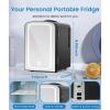 imageSkincare Fridge With Builtin LED Light Mirror 4L Compact Mini Refrigerator ACDC Portable 6 Can Small Cosmetics Cooler for Makeup Beverage Food Bedroom Office ampamp Dorm BlackBlack