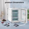 imageSkincare Fridge With Builtin LED Light Mirror 4L Compact Mini Refrigerator ACDC Portable 6 Can Small Cosmetics Cooler for Makeup Beverage Food Bedroom Office ampamp Dorm BlackWhite