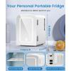 imageSkincare Fridge With Builtin LED Light Mirror 4L Compact Mini Refrigerator ACDC Portable 6 Can Small Cosmetics Cooler for Makeup Beverage Food Bedroom Office ampamp Dorm White