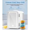 imageSkincare Fridge With Builtin LED Light Mirror 4L Compact Mini Refrigerator ACDC Portable 6 Can Small Cosmetics Cooler for Makeup Beverage Food Bedroom Office ampamp Dorm White