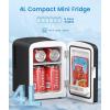 imageSkincare Fridge With Builtin LED Light Mirror 4L Compact Mini Refrigerator ACDC Portable 6 Can Small Cosmetics Cooler for Makeup Beverage Food Bedroom Office ampamp Dorm BlackBlack