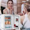 imageSkincare Fridge With Builtin LED Light Mirror 4L Compact Mini Refrigerator ACDC Portable 6 Can Small Cosmetics Cooler for Makeup Beverage Food Bedroom Office ampamp Dorm BlackWhite