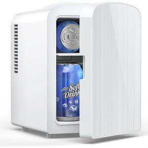 image4L6 Cans Mini Fridge Portable Compact Refrigerator Small Skin Care Fridge Food and Drinks Small Cooler for Bedroom Dorm Car Office WhiteCooling  Heating