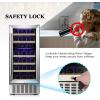 imageMini Fridge 130 Can Beverage Refrigerator Cooler 32 CuFt Drink Fridge forSoda Wine Beer Digital Temperature Control Cooler for Home Dorm Bar3 CUFTDual Zone