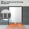 imageWine Cooler Refrigerator 37 Bottle Freestanding Cabinet Wine Cellars Wine Fridge with Glass Door 145 Can Beverage Refrigerator for Home Use Protecting Your Reds and WhitesSilver