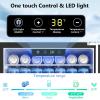 imageWine Cooler Refrigerator 37 Bottle Freestanding Cabinet Wine Cellars Wine Fridge with Glass Door 145 Can Beverage Refrigerator for Home Use Protecting Your Reds and WhitesSilver