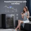 imageWine Cooler Refrigerator 37 Bottle Freestanding Cabinet Wine Cellars Wine Fridge with Glass Door 145 Can Beverage Refrigerator for Home Use Protecting Your Reds and WhitesBlack