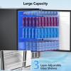 imageWine Cooler Refrigerator 37 Bottle Freestanding Cabinet Wine Cellars Wine Fridge with Glass Door 145 Can Beverage Refrigerator for Home Use Protecting Your Reds and WhitesSilver
