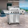 imageGas GrillHeavyDuty Stainless Steel BBQ Grill4 Burner Gas Grill with Side Burner42000 BTU Propane Grill for Outdoor CookingBarbecueGarden and Patio BackyardAll stainless steel 4Burner Grills