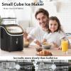 imageCountertop Ice Cube Maker Machine with External Water Tank16Pcs5Mins34LbsDay2 Ways to Add WaterPortable Compact Small Ice Maker with AutoCleaningPerfect for HomeKitchenCampingRVBLACK