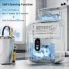 imageCountertop Ice Cube Maker Machine with External Water Tank16Pcs5Mins34LbsDay2 Ways to Add WaterPortable Compact Small Ice Maker with AutoCleaningPerfect for HomeKitchenCampingRVGREY