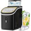 imageCountertop Ice Cube Maker Machine with External Water Tank16Pcs5Mins34LbsDay2 Ways to Add WaterPortable Compact Small Ice Maker with AutoCleaningPerfect for HomeKitchenCampingRVBLACK