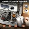 imageElectric 20 Bar Espresso Machine Programmable DualBoiler Expresso Coffee Machine with 30 Grinder Settings ampamp Milk Frother for LatteCappuccino 95oz Removable Tank 58MM LED Display for Home Silver