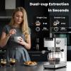 imageEspresso Machine with Builtin Grinder Professional 20 Bar Cappuccino ampamp Latte Machines with Milk Frother 3in1 Stainless Steel Espresso Coffee Maker for Home Office or CafeSilver