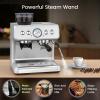 imageEspresso Machine with Builtin Grinder Professional 20 Bar Cappuccino ampamp Latte Machines with Milk Frother 3in1 Stainless Steel Espresso Coffee Maker for Home Office or CafeSilver
