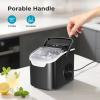 imageIce Maker Countertop Efficient Easy Carry Ice Machine SelfCleaning Ice Maker with Ice Scoop ampamp Basket 9pcs 8mins 266Lbs Per Day for HomeOfficeKitchenGreenMatte Black