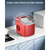 imageIce Maker Countertop Efficient Easy Carry Ice Machine SelfCleaning Ice Maker with Ice Scoop ampamp Basket 9pcs 8mins 266Lbs Per Day for HomeOfficeKitchenGreenRed
