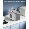 imageIce Maker Countertop Efficient Easy Carry Ice Machine SelfCleaning Ice Maker with Ice Scoop ampamp Basket 9pcs 8mins 266Lbs Per Day for HomeOfficeKitchenGreenGRAY