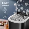 imageNugget Countertop Ice Maker34lbs24HPebble Ice Maker Machine with HandleSelfCleaning FunctionPellet Ice Maker for HomeKitchenOfficeBlackBlack