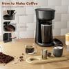 imageSingle Serve Drip Coffee Maker with Travel Mug OneTouch Operation Fast Brew Compact Small Coffee Maker with Removable FilterIdeal for Home Office or On the GoBlackTravel Cup Coffee Maker