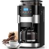image10Cup Drip Coffee Maker with Builtin GrinderProgrammable Grind ampamp Brew Coffee Machines with Smart LED Touchscreen 24H Timer Customizable Strength ampamp Grind SizeBlackBLACK