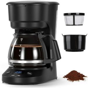 imageCompact Single Serve Coffee Maker 6 to 12 Oz Brew Sizes Quick Brew KCup Pod Brewer with Reusable Filter Energy Saving Mode Perfect for Home Office or Dorm Black