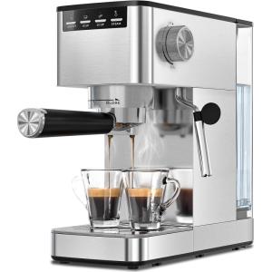 imageEspresso Machine with Builtin Grinder Professional 20 Bar Cappuccino ampamp Latte Machines with Milk Frother 3in1 Stainless Steel Espresso Coffee Maker for Home Office or CafeSilver