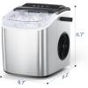 image9 Cubes Ready in 68 Mins Countertop Ice Maker 265Lbs per Day Stainless Steel Portable Ice Maker Ice Maker Machine with Carry Handle for HomeKitchenCampingRVSILVER