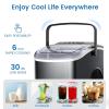 image9 Cubes Ready in 68 Mins Countertop Ice Maker 265Lbs per Day Stainless Steel Portable Ice Maker Ice Maker Machine with Carry Handle for HomeKitchenCampingRVBLACK with Handel