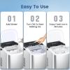 image9 Cubes Ready in 68 Mins Countertop Ice Maker 265Lbs per Day Stainless Steel Portable Ice Maker Ice Maker Machine with Carry Handle for HomeKitchenCampingRVSILVER