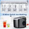 image9 Cubes Ready in 68 Mins Countertop Ice Maker 265Lbs per Day Stainless Steel Portable Ice Maker Ice Maker Machine with Carry Handle for HomeKitchenCampingRVBLACK with Handel