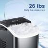 image9 Cubes Ready in 68 Mins Countertop Ice Maker 265Lbs per Day Stainless Steel Portable Ice Maker Ice Maker Machine with Carry Handle for HomeKitchenCampingRVBLACK
