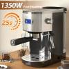 imageEspresso Machine 20 Bar Professional Compact Stainless Steel Coffee Maker with LCD Display Steam Wand 45oz Removable Water Tank for Espresso Cappuccino Latte at Home or Office