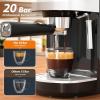 imageEspresso Machine 20 Bar Professional Compact Stainless Steel Coffee Maker with LCD Display Steam Wand 45oz Removable Water Tank for Espresso Cappuccino Latte at Home or Office