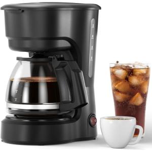 imageCompact 5Cup Coffee Maker Featuring BrewPause Technology a Permanent Filter and Simple OneTouch Operation Enjoy Auto KeepWarm Coffee Perfect for HomeOfficeOutsideBlackSimpleBrew