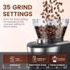 imageAutomatic Coffee Grinder Electric Burr OneTouch Grinder with 35 Grind Settings for DripEspressoPourOverColdBrew 212 Cup Dose Selection Coffee Grinders for HomeOffice