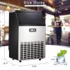 imageIce Maker Commercial Ice Machine100LbsDay Stainless Steel Ice Machine with 48 Lbs Capacity Ideal for Restaurant Bars Home and Offices Includes Scoop Silver100LBSDAY