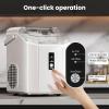 imageNugget Ice Maker Countertop 35Lbs24H Stainless Steel Nugget Ice Maker Portable with SlefCleaningwith Ice BasketScoop for HomeOfficeBarWhite