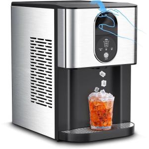 imagePortable Nugget Ice Maker Countertop SelfDispensing Pebble Ice Maker 44 lbsDay Soft Chewable Pellet Ice Machine for Home Kitchen Bar Single Button Operation Compact Design Ice Making MachineUpgrade Silver