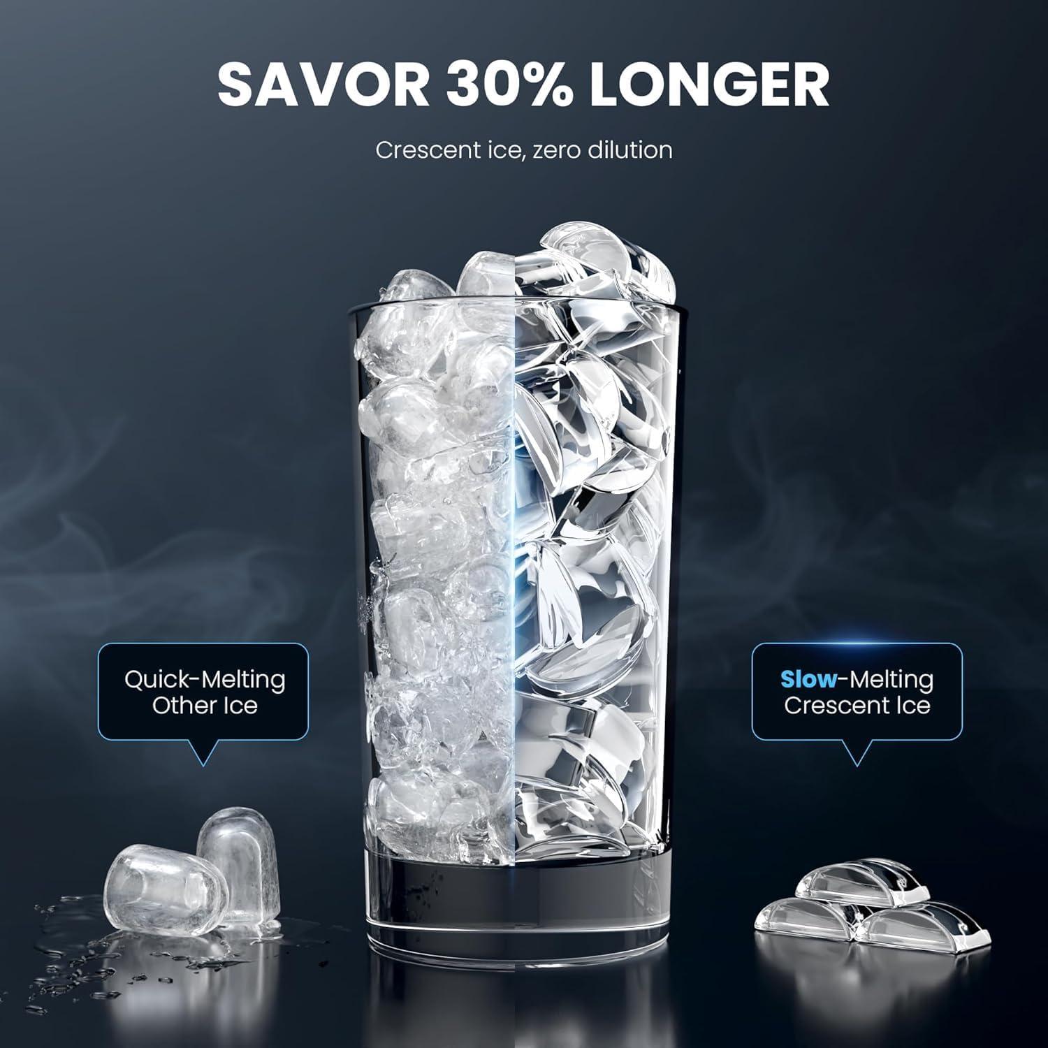 imageCrescent Ice Maker Countertop 28Lbs24H Ice Production 16 Cubes in 6 Mins