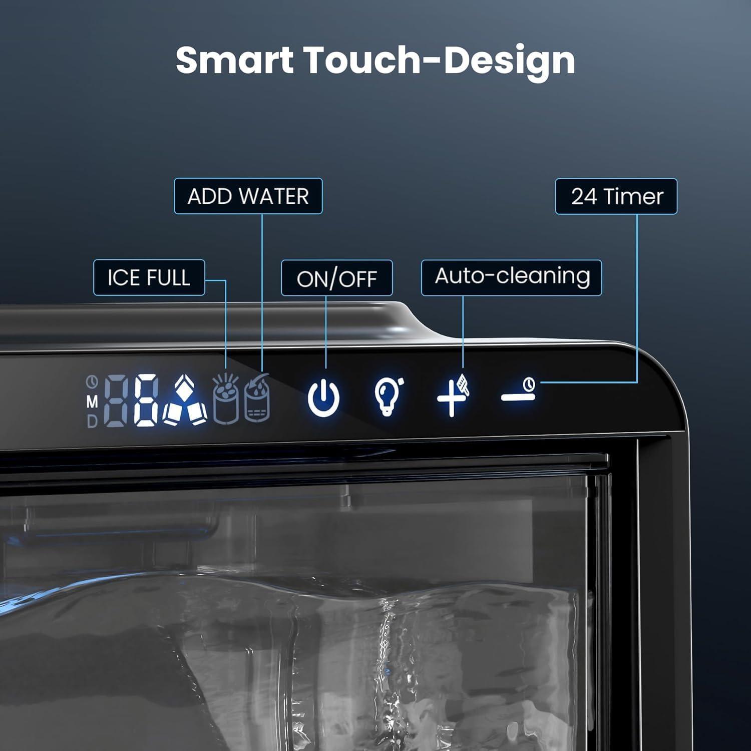 imageCrescent Ice Maker Countertop 28Lbs24H Ice Production 16 Cubes in 6 Mins