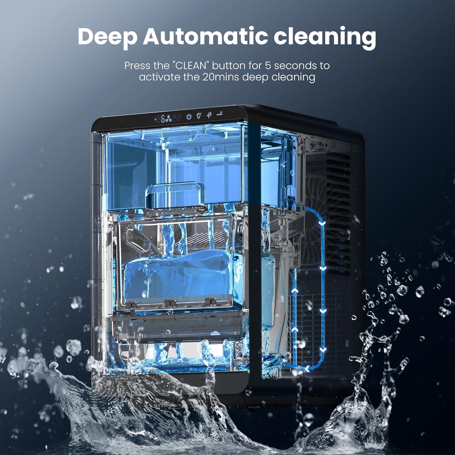 imageCrescent Ice Maker Countertop 28Lbs24H Ice Production 16 Cubes in 6 Mins