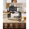 image2025 Upgrade 20 Bar Espresso Machine with Builtin AntiClog Coffee Grinder Expresso Coffee Machines with Milk Steam WandFrotherTamping Tools Espresso Maker with Grinder for Lattes Cappuccinos
