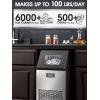 imageCommercial Ice Maker2025 Upgraded101lbs24H Stainless Steel Ice Machine with 33lbs Storage Capacity Auto SelfCleaning LED Digital Display 45 Ice Cubes in 12 MinsHomeBarRestaurant101LBSDAY