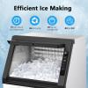 imageCommercial Ice Maker Machine 80lbs24H 36 Ice CubesFreestandingUnder Counter Ice Maker with 24 Hour TimerIce Thickness ControlStainless Steel Ice Makers for SchoolHomeBarRVStainless steel