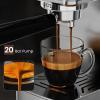 imageEspresso Machine 20 Bar Compact Espresso Coffee Machine with Steam Milk Frother ampamp 47oz Removable Water Tank Hot Water Function for Home Cappuccino Latte