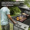 image3Burner Propane Gas Grill with Side BurnerStainless Steel BBQ Grill with PorcelainEnameled Cast Iron Grates37000 BTU Barbecue Grill Suitable for PatioCampingOutdoor Cooking4Burner Grills