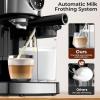 imageEspresso Machine 20 Bar Super Compact Espresso Maker Stainless Steel with Touch Screen 3 in 1 Professional Espresso Maker Automatic Milk Frother for Cappuccino Gift for Women or Men